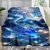 Underwater Fish Blanket Personalized Name Flannel Blanket Soft Cozy Plush Throw for Sofa Bed Lightweight Home Décor