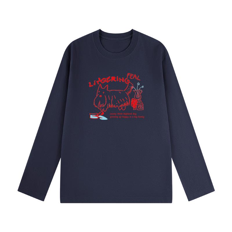 Korean Style Women's Long Sleeve Cotton T-Shirt - Versatile, Casual, Loose Fit for Spring & Autumn.
