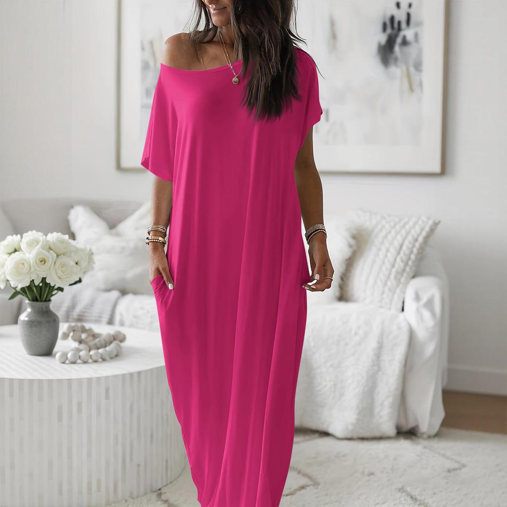 Women's Spring/Summer Short-Sleeve Long Casual Dress