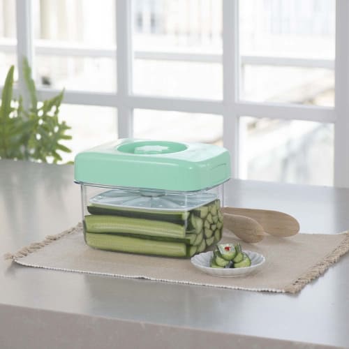 Shinki Gosei Tombo Instant Pickle Maker, Mummy, Square, Type 3, Green, Easy Pickling, Easy Viewing of Contents, NK3, 24.5cm Wide x 16cm Deep x 16.5cm