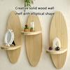 Contemporary Oval Shape Wooden Wall Shelf Floating Shelves Plant Display Stand Rack for Personalizing Home Styling Gift