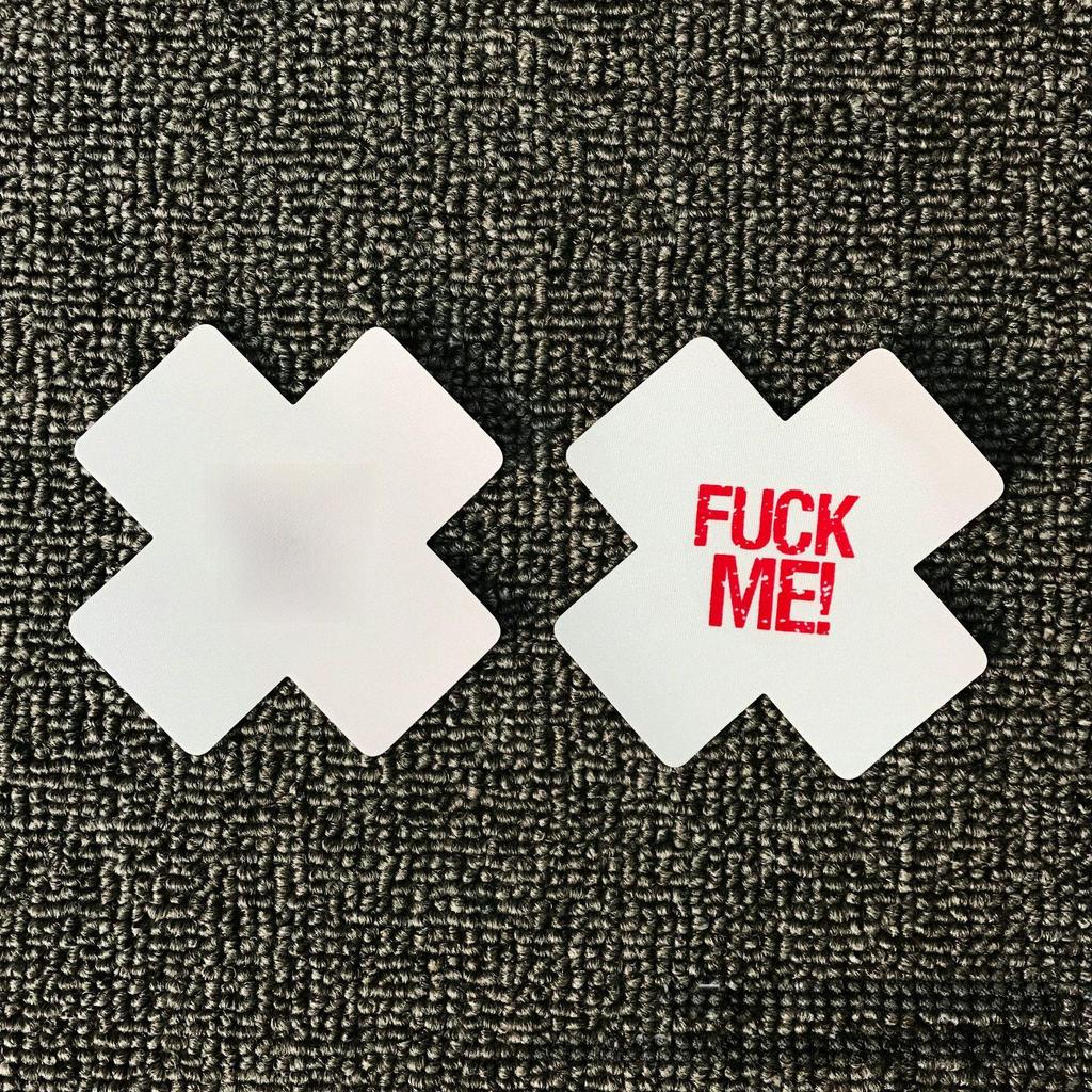 Luminous X-shaped Heart Nipple Covers - Black, Rose Red, White