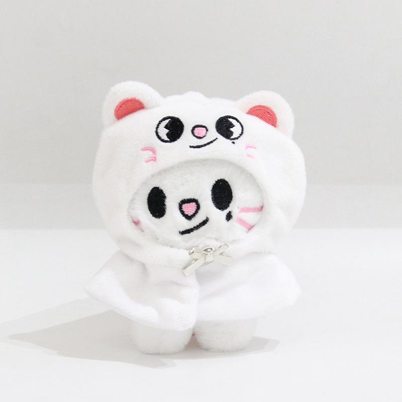 Bang Chan Stray Kids Plush Toy Keychain with Clothes, 4-inch Doll Set, Anime Character Figure, Crystal Super Soft PP Cotton Filling
