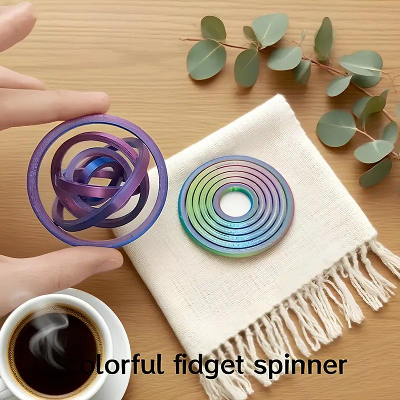 1PCS 3D Printed Decompression Rotating Fingertip Ring Interstellar Decompression Disk Spiral Polygonal Finger Ring Push-push Toy Ornaments