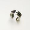 Korean Style Black Resin Inlay Ring for Women - Fashionable Wide Band with Smooth Finish
