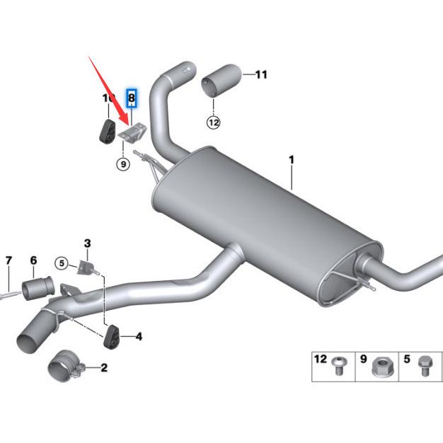 BMW X5 E70/X6 E71 Exhaust Muffler Bracket