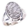 Natural Black Rutile Gemstone Handmade 925 Solid Sterling Silver Ring S.7 S6s63
