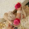 Fashion Women Minimalist Wedge Sandals Open Toe Thick Soled Platform Casual Sandals Ankle Strap Slingback Solid Color Shoes for Women