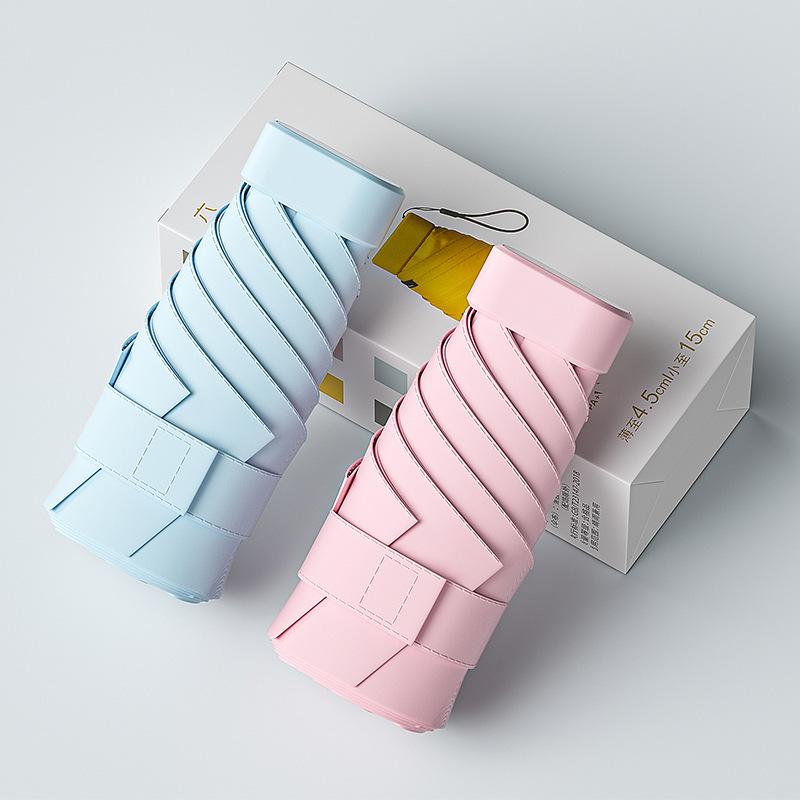 Flat 60% Sun Umbrella Women's Sunscreen UV Protection Parasol Small Fresh Umbrella Small Weather and Rain Folding Umbrella