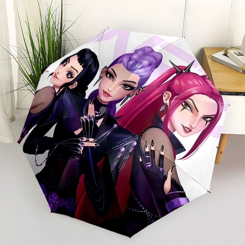 Gothic Lolita Punk Style Women's Clothing SetUmbrella with Cute Design,Portable 3-Fold Compact Umbrella for Men&Women,Valentine's Day Mother