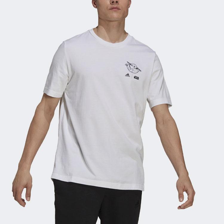 Adidas X Star Wars Grafisk Ryggtrykk Casual Kortarmet T-skjorte Herre Topper Hvit GS6213