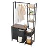 3-Tier Laundry Sorter with Rack Tall Laundry Hamper with Shelves 2 Section