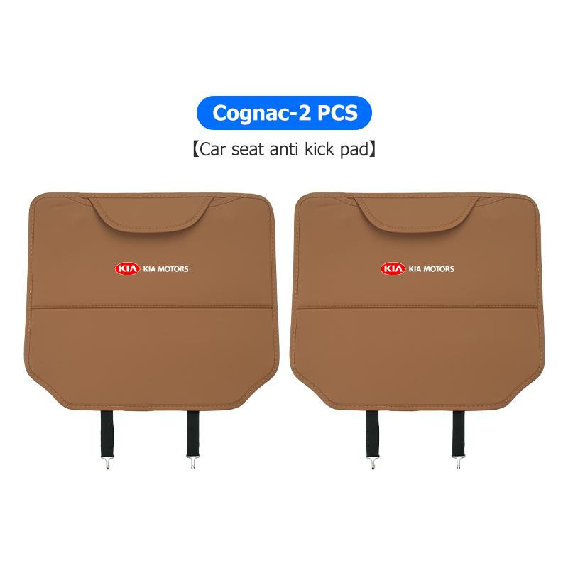 For KIA Leather Car Seat Back Anti-kick Pad Anti Scratch Protector Cover Storage Bag Sportage Rio Ceed Niro Soul Stonic Picanto