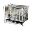 Foldable Stainless Steel Dog Cage for Medium to Large Dogs, Indoor Use - Suitable for Golden Retrievers and Labradors.