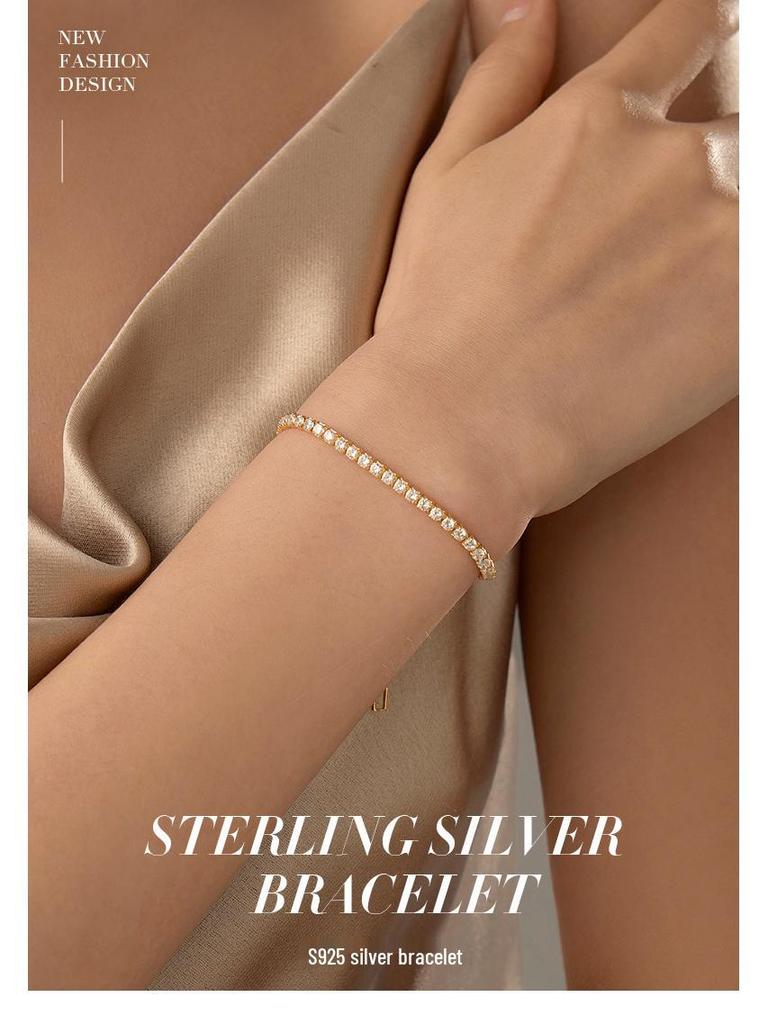 Under the Banyan Tree S925 Silver Diamond-Studded Luxury Bracelet for Women - Exquisite, Trendy, and Sophisticated Jewelry.