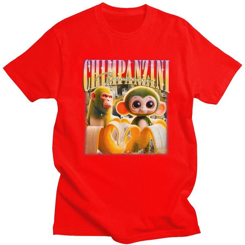 Male Chimpanzee Bananini Funny Italian Brainrot Meme T Shirt Round Neck Short Sleeve 100 Cotton Tee Shirt Streetwear Clothes S