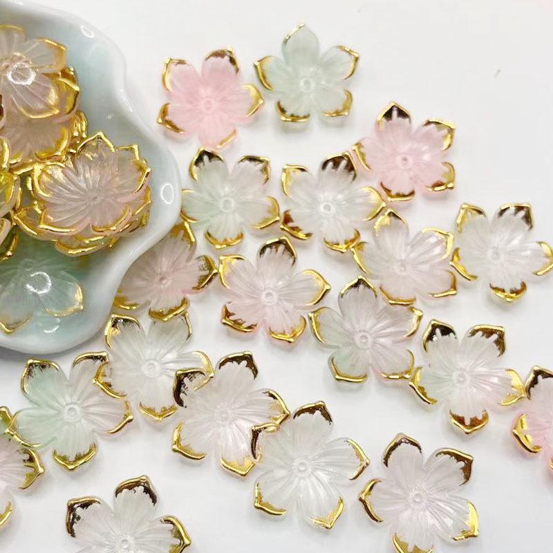 24mm Gradient Five-Petal Acrylic Flower for DIY Crafting