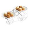Carriage Shaped Tiered Tray Stand 2Layer Hollow Platter Candy Cake Display Stand for Birthday Party Wedding Buffet Afternoon Tea