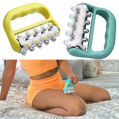 Handheld Roller Massager Mini Five Row Massager Meridian Relaxation Manual Massage Tool Multi Functional Equipment