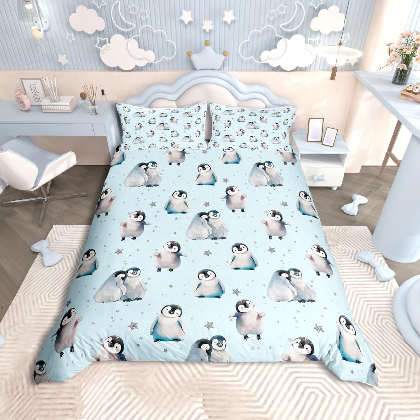Homewish Ocean Penguin Duvet Cover SetSea Animal For Teens Bedding SetMarine Wildlife Decor