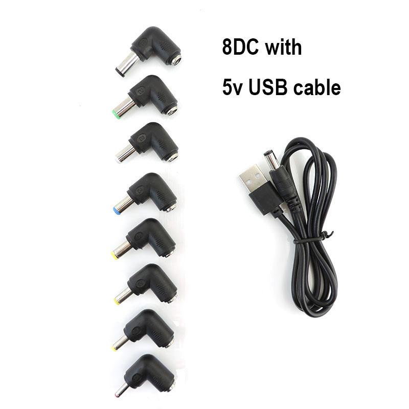 USB boost strømkabel DC 5V til 9V 8.4V 12V 12.6V 8pin hann 3.5mm 4.0x1.7mm jack Step UP Modul Konverter kontakt Adapter plugg
