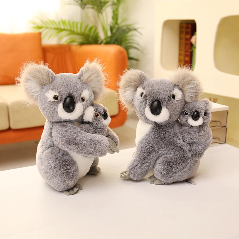 Mother and Child Koala Plush Toy with Little Panda - Children's Gift Ornament
