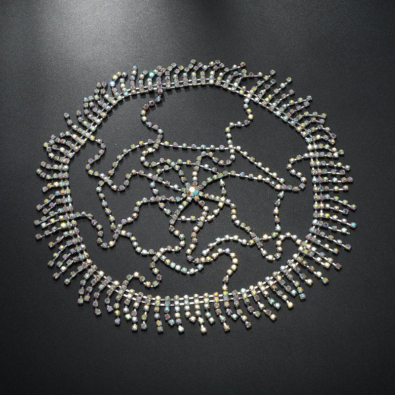1Pcs Women Hair Accessories Vintage Hollow Mesh Tassel Cap Headpiece Bohemian Rhinestone Head Chain Hat Dance Perform Jewelry