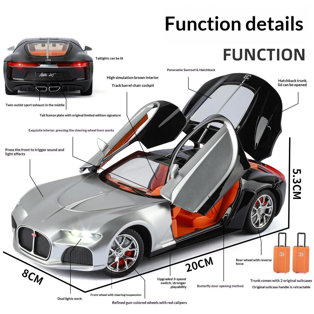 1:24 Bugatti Atlantic car model alloy die-cast sports car model car boy toy car boy gift decoration collection ornaments