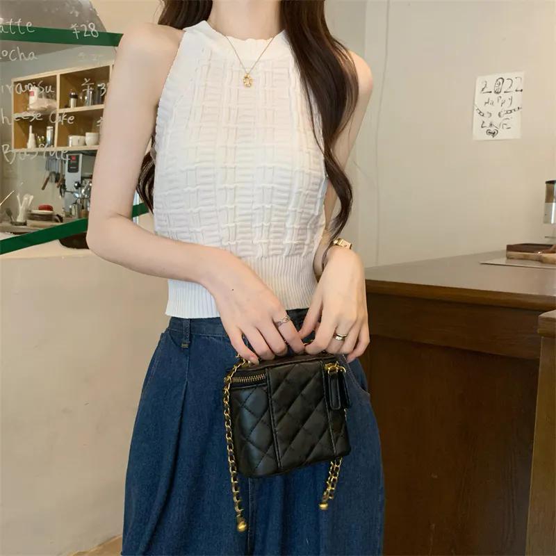 WTEMPO Autumn Versatile O-Neck Sleeveless Bottoming Tank Tops Women's Spring Summer Large Size Solid Color Casual Camisole Vests