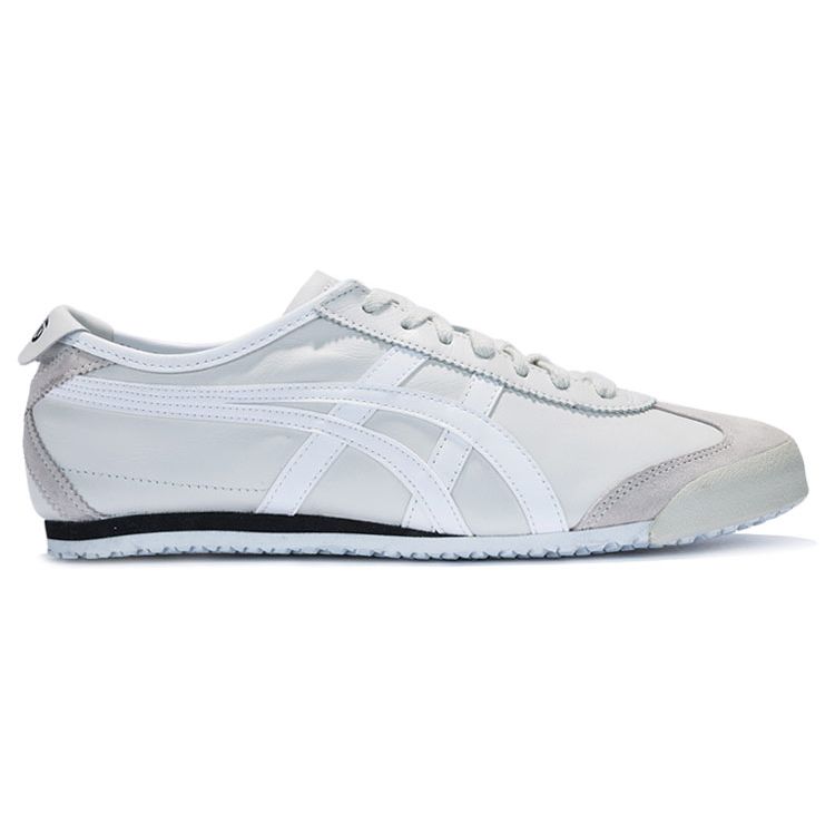 ONITSUKA TIGER Mexico 66 Couro Retrô Versátil Esportivo Absorção de Choque Antiderrapante Durável Tênis Casual de Cano Baixo Unissex Off-White D4J2L-9001