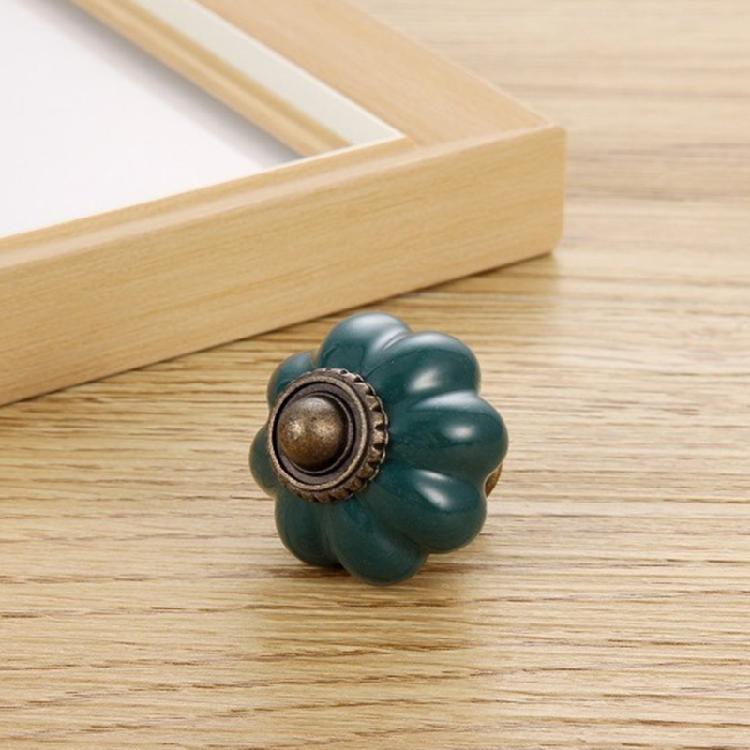 6Pcs Ceramic Cabinet Knob Wardrobe Pulls Pumpkin Shape Drawer Knob Furniture Decorative Handle Furniture Hardware