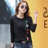 Women's Spring and Autumn Thin Size Plus Size Round Neck Long Sleeve T-shirt Slim Fit Versatile Casual Base Top