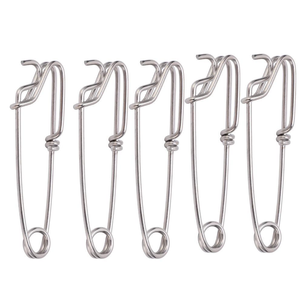 5PCS Durable Stainless Steel Long Line Clips 5 Sizes Easy On/Off Snap Swivel Fishing Connectors Fishing Accessory