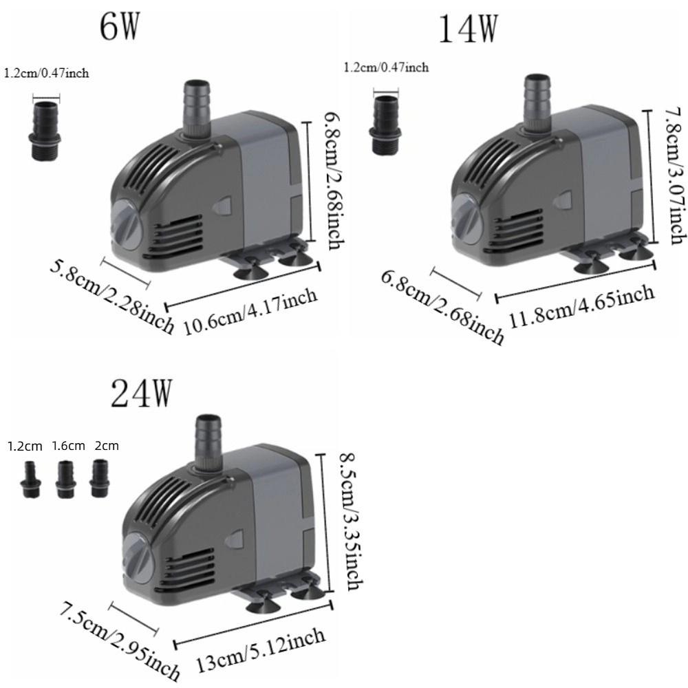 Submersible Aquarium Water Pumps 6/14/24w Filter Pump Easy To Install Water Fountain Pump  Aquarium