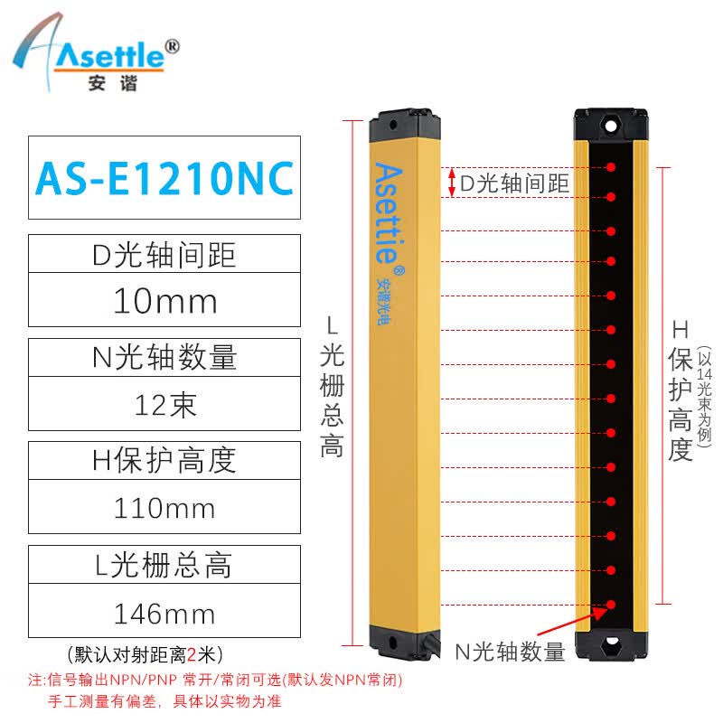 ASETTLE Ultra-thin Safety Light Curtain Sensor