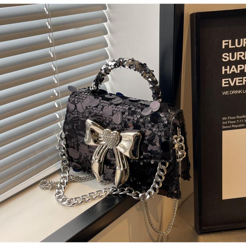 Pailletten PU kleine quadratische Schulter- und Umhängetaschen für Damen, einfarbige Diamant-Handtaschen, hohe Qualität, Mode, neu