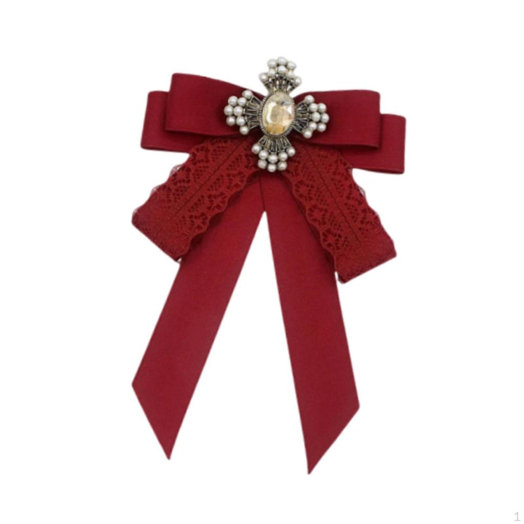 Bow Tie Ribbon Brooch Bowknot Shirt Pre Tied Fashion Decorative Necktie Pin