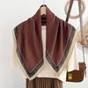 Retro Cashew Herringbone Pattern Spring and Autumn New Small Square Scarf Women's Decorative Headscarf Scarf Go Out Neck Shawl