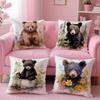 Honey Bear Painting Pillow Case Pattern Printing Pillowcase Living Room Sofa Cushion Cover Bedroom Room Decor