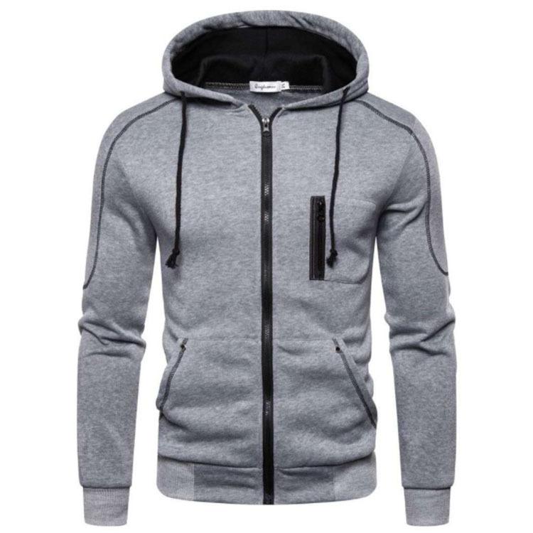 Autumn Men's Casual Sports Hooded Sweatshirt Solid Color Sweatpants Set