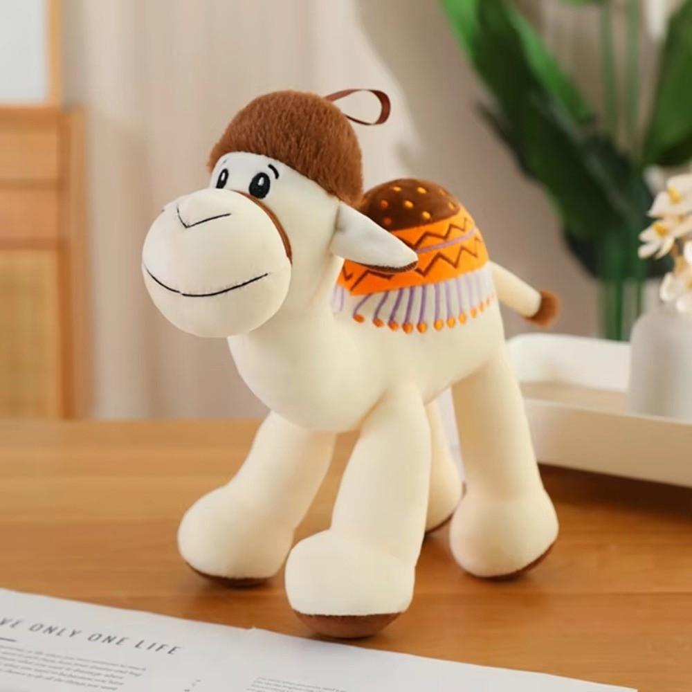 Soft Plush Cartoon Camel Doll Cute Short Plush Desert Animal Plushie  Christmas Gift