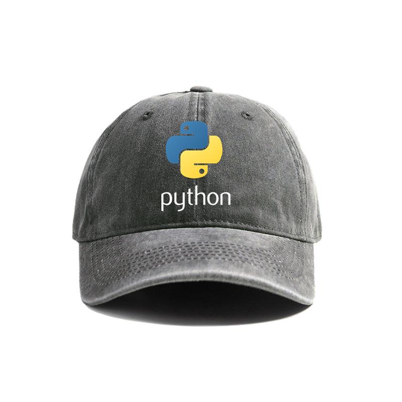 Computer Programmer Language Python Baseball Caps Distressed Hats Cap Unisex Women Retro Outdoor Summer Adjustable Hat