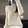 Thickened Pit Strips Piled Collar Cardigan for Women's Autumn and Winter New Skin-friendly and Versatile Cashmere Knitted Base Shirt
