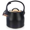 Kettle with Whistle, Steel, Black, Gold, 3 L