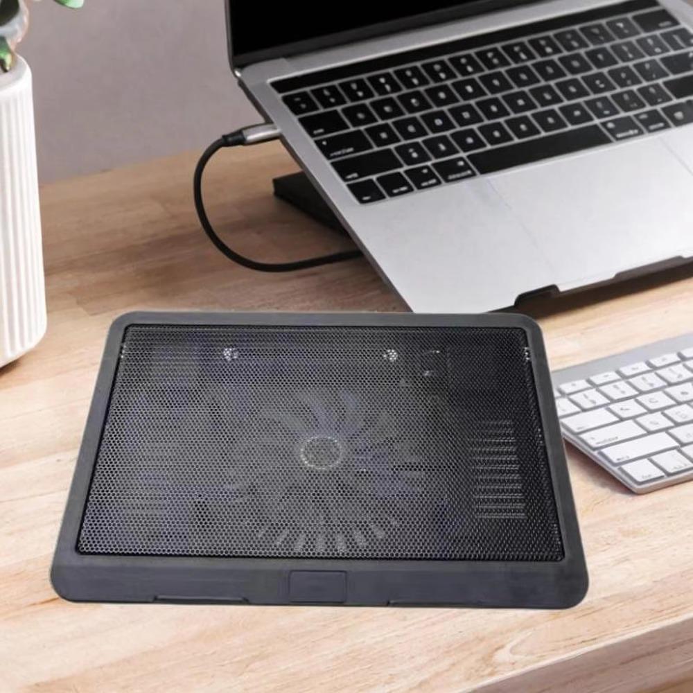 Portable Adjustable Laptop Cooling Pad USB Port Metal Mesh Laptop Cooler Fan LED Light Notebook Cooler Office