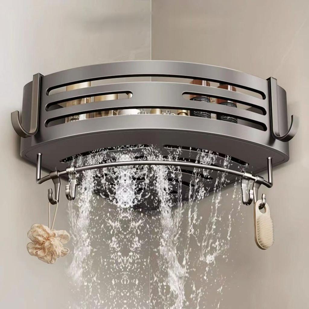 Półki łazienkowe ze stopu aluminium Bez wiercenia Pogrubiony trójnóg Montowany na ścianie Półka narożna Akcesoria łazienkowe Organizer pod prysznic