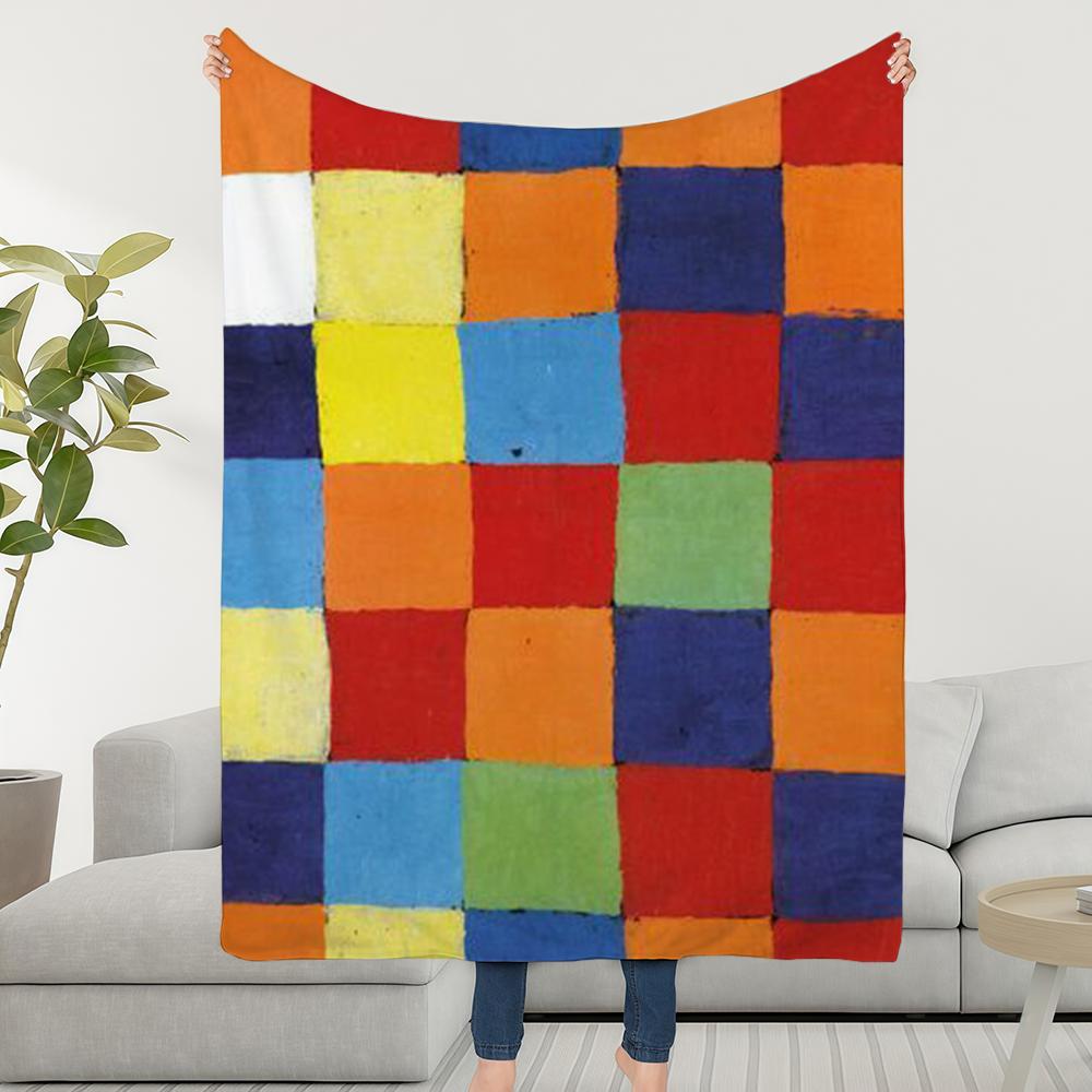 Koc Super Kolorowy Przytulny Pluszowy Salon Kratka Sofa Kanapa Dziecięce Prezenty Urodzinowe