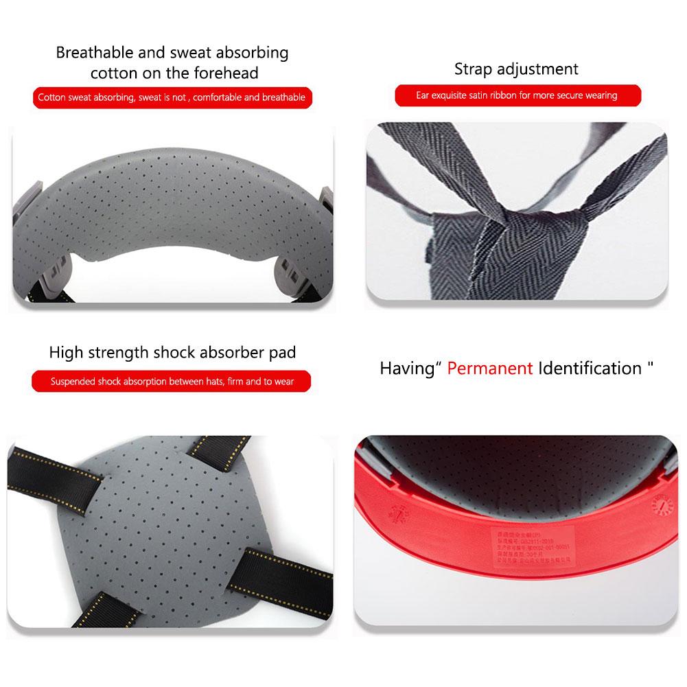 Construction Safety Helmet Hard Hat, ABS Thicken Anti-Rolling Design,Adjustable Solid Color,Solves Head Protection Insufficiency