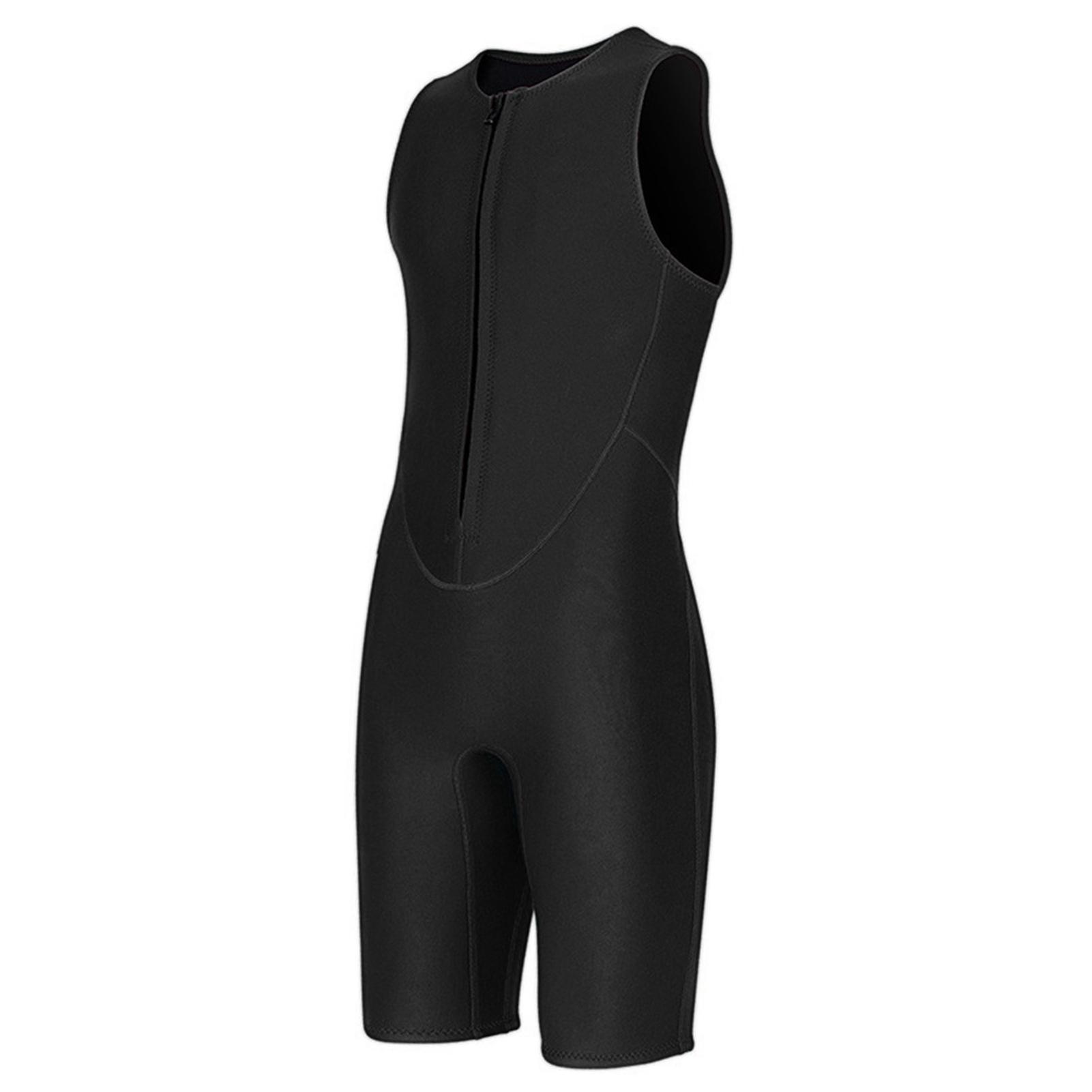 2MM Korte Mouwloze Duikpak met Rits aan de Voorkant voor Mannen Zwemmen Snorkelen Surfen Watersporten