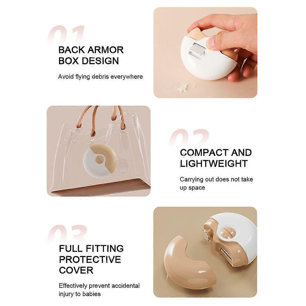 2 In 1 Rechargeable Electric Grinding Polishing Tool USB Rechargeable Safety Fingernail Trimmer for Daily Use